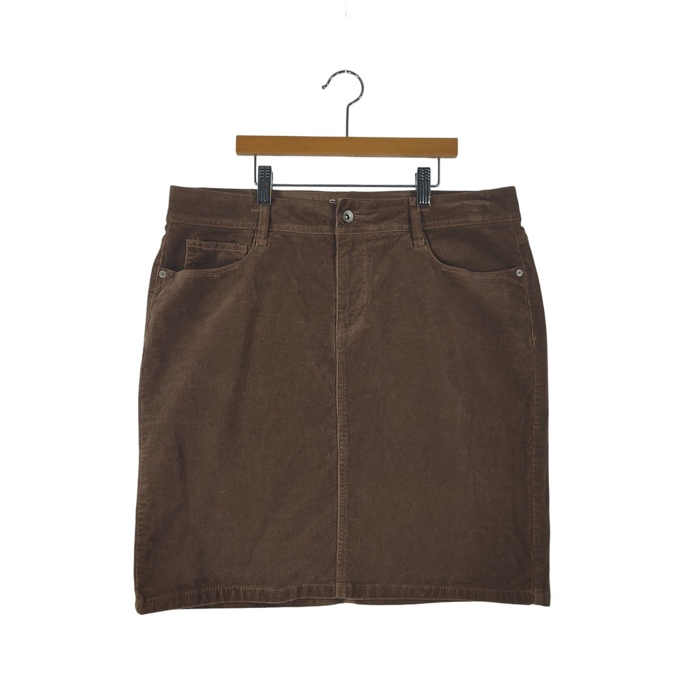 Sonoma Life Style Brown Corduroy Mid Rise Skirt Size 8 Casual